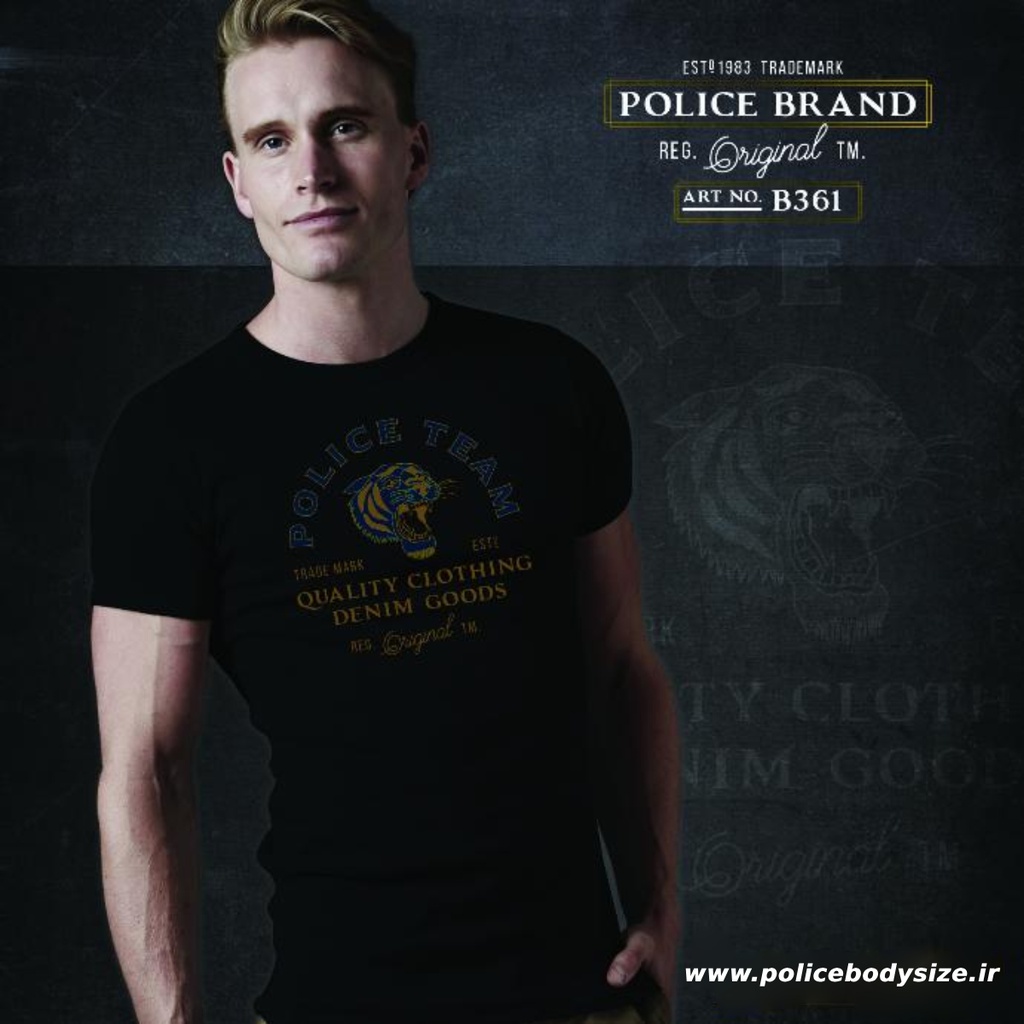 تی شرت پلیس مردانه  - B361 (BIG SIZE بیگ سایز)
