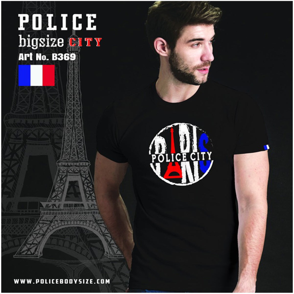 تی شرت مردانه پلیس  - B369 (BIG SIZE بیگ سایز)