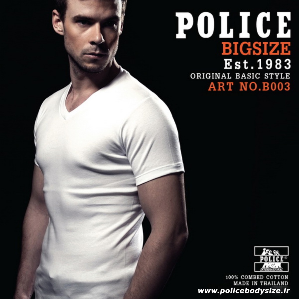 تی شرت پلیس مردانه  - B003 (BIG SIZE بیگ سایز)