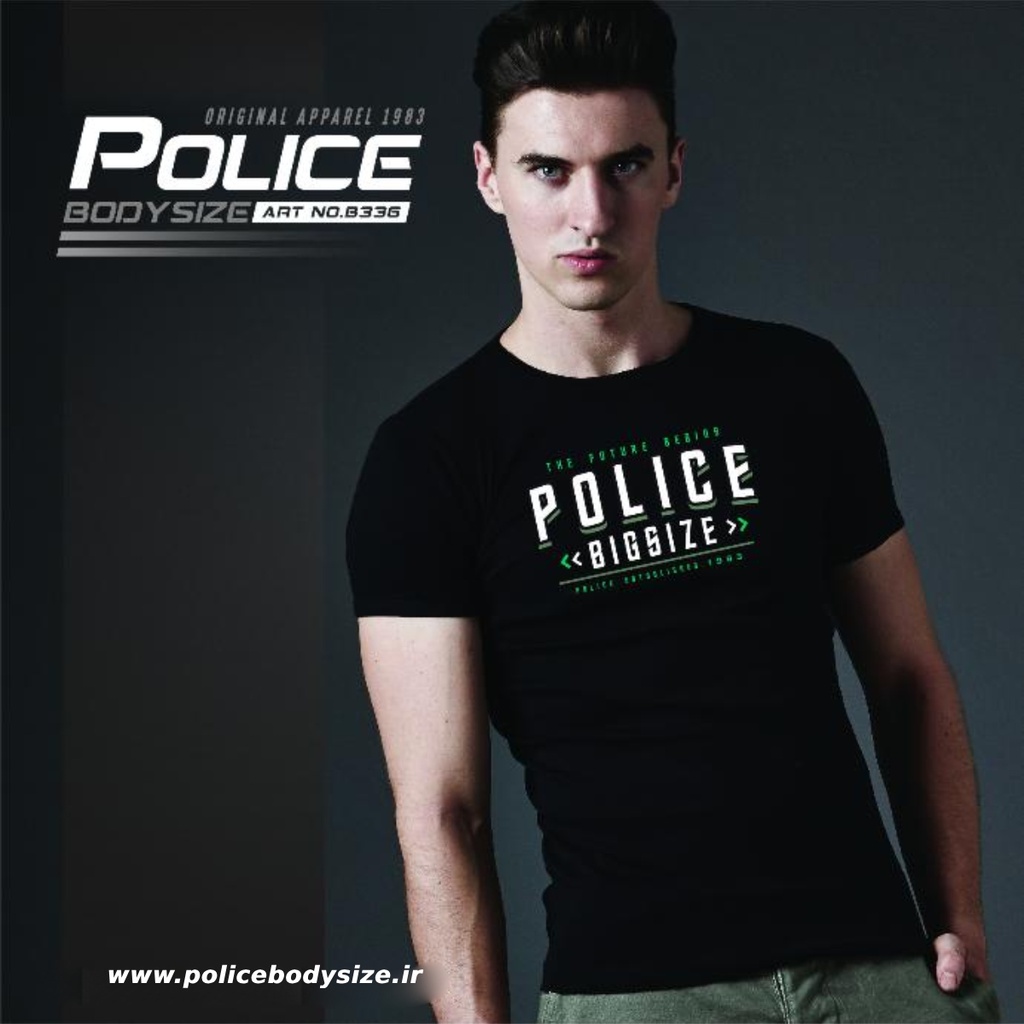 تی شرت پلیس  مردانه  - B336 (BIG SIZE بیگ سایز)