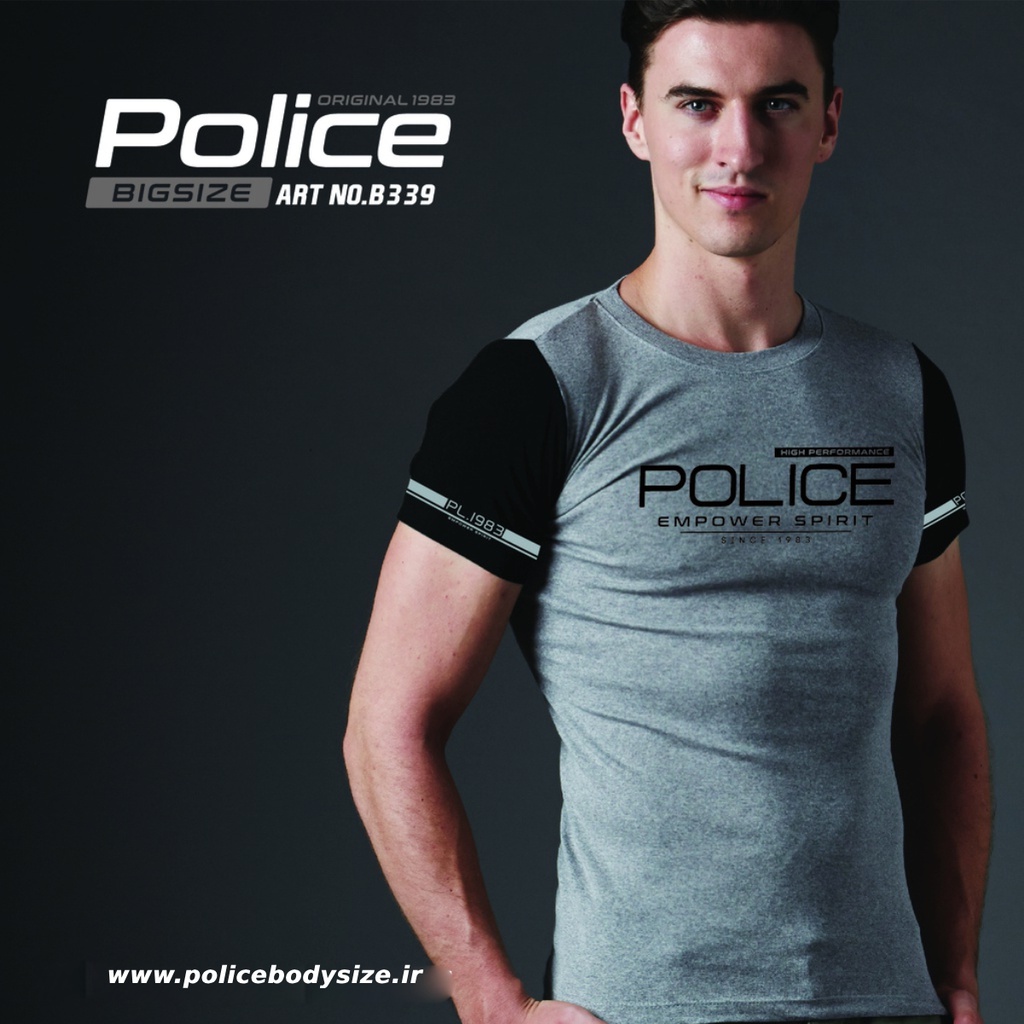 تی شرت پلیس مردانه  - B339 (BIG SIZE بیگ سایز)