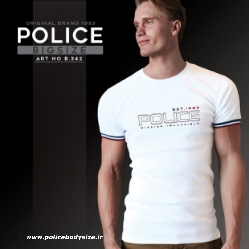 تی شرت مردانه پلیس   - B342 (BIG SIZE بیگ سایز)