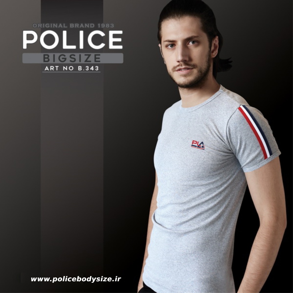 تی شرت پلیس مردانه  - B343 (BIG SIZE بیگ سایز)