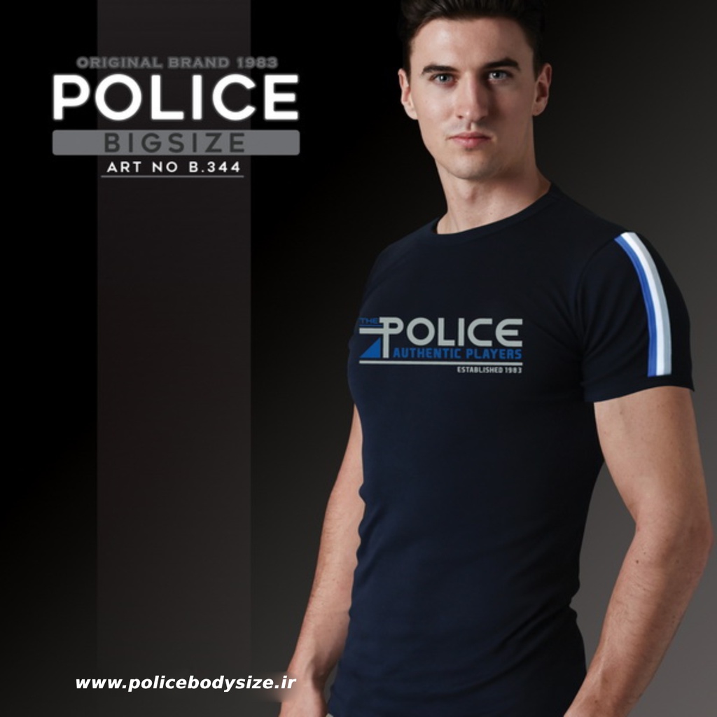تی شرت پلیس  مردانه  - B344 (BIG SIZE بیگ سایز)