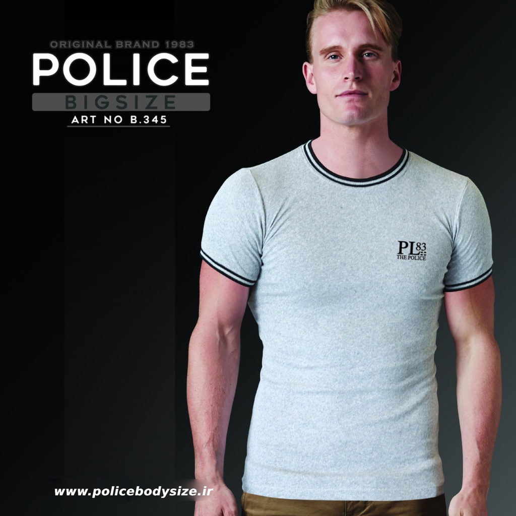 تی شرت پلیس  مردانه  - B345 (BIG SIZE بیگ سایز)