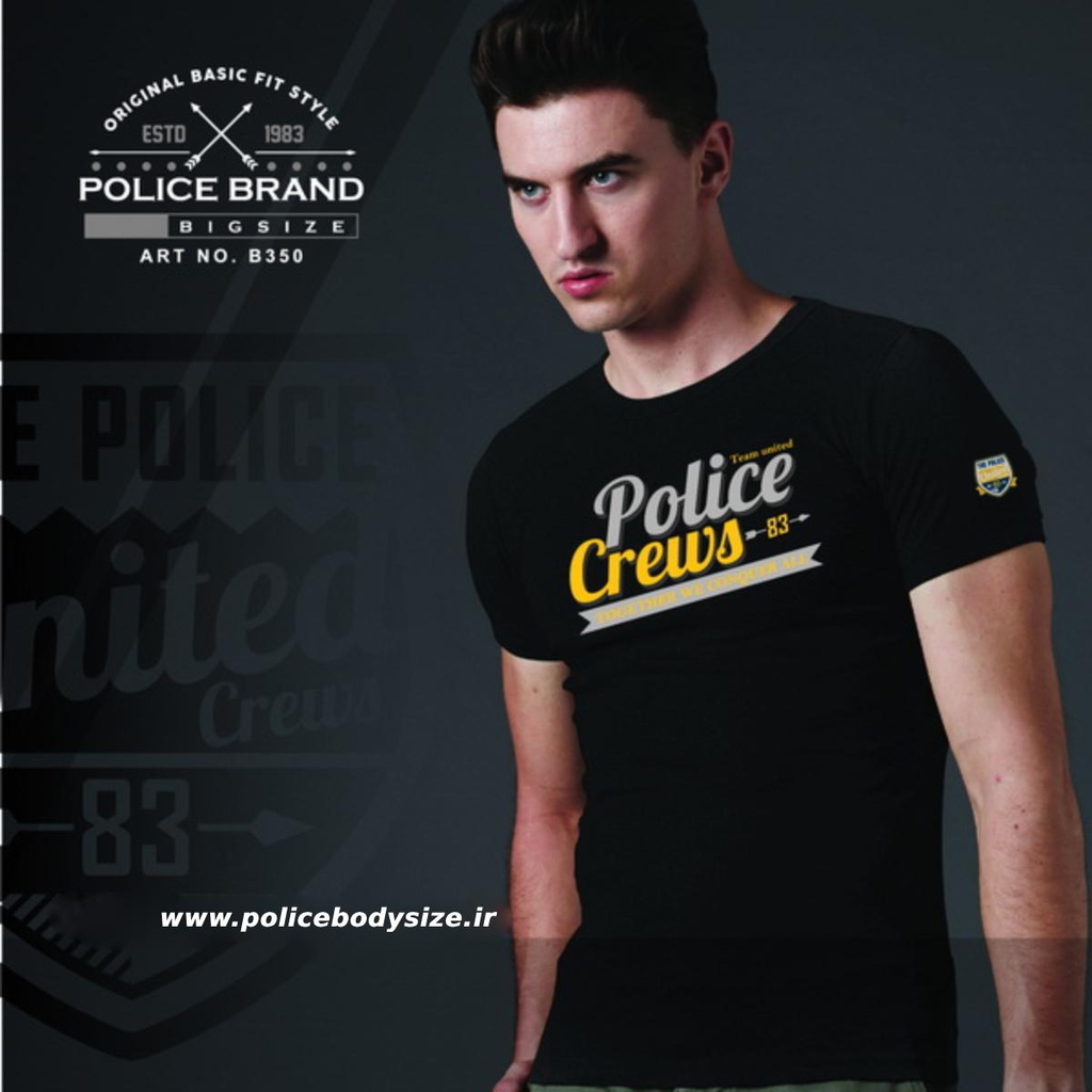 تی شرت مردانه پلیس  - B350 (BIG SIZE بیگ سایز)