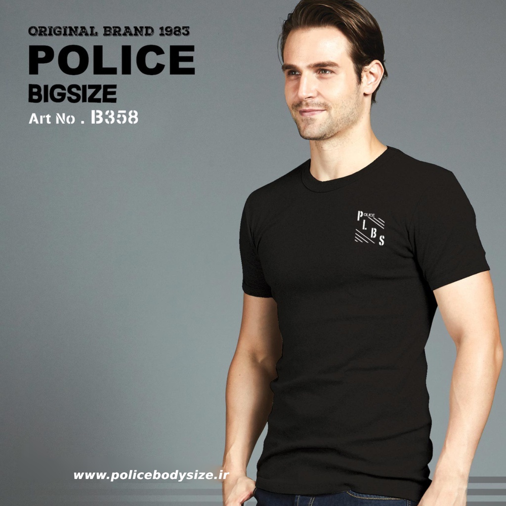 تی شرت مردانه پلیس  - B358 (BIG SIZE بیگ سایز)