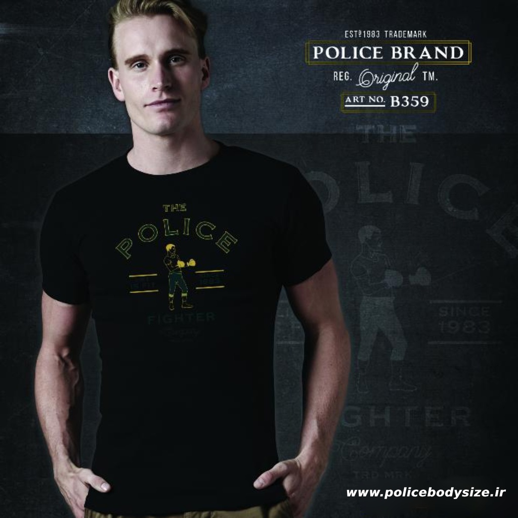 تی شرت مردانه پلیس  - B359 (BIG SIZE بیگ سایز)