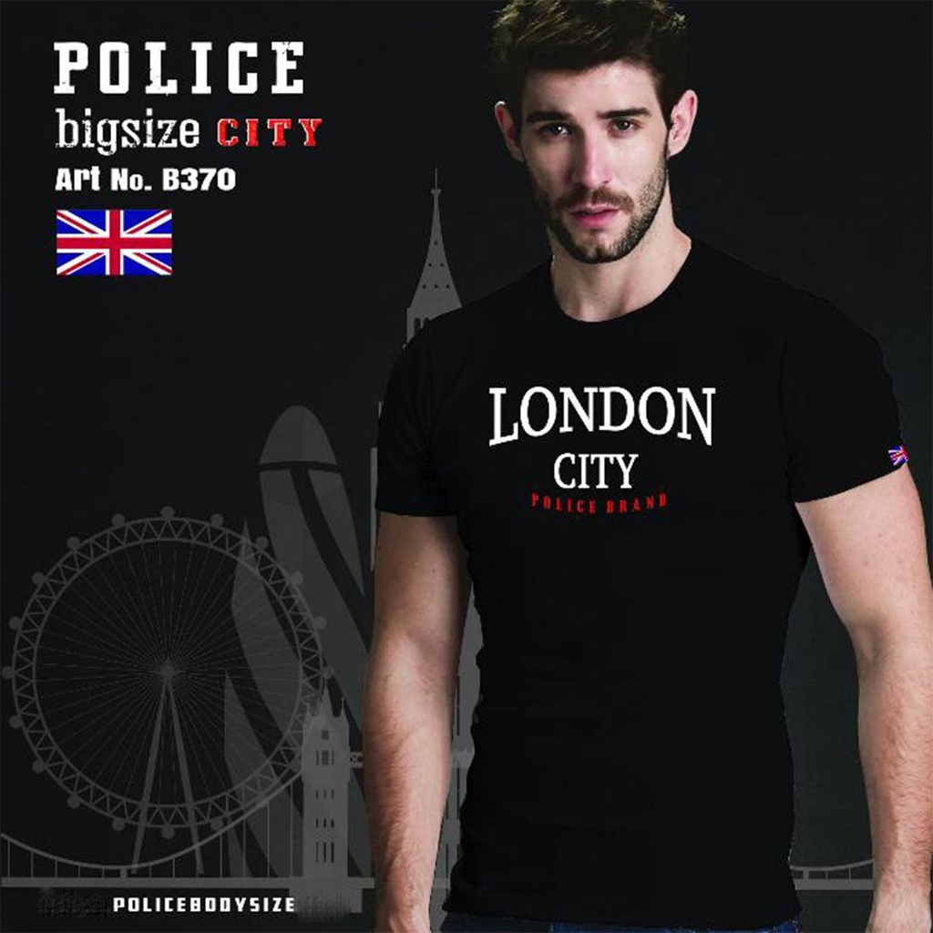 تی شرت  پلیس مردانه  - B370 (BIG SIZE سایز بزرگ)(BIG SIZE بیگ سایز)