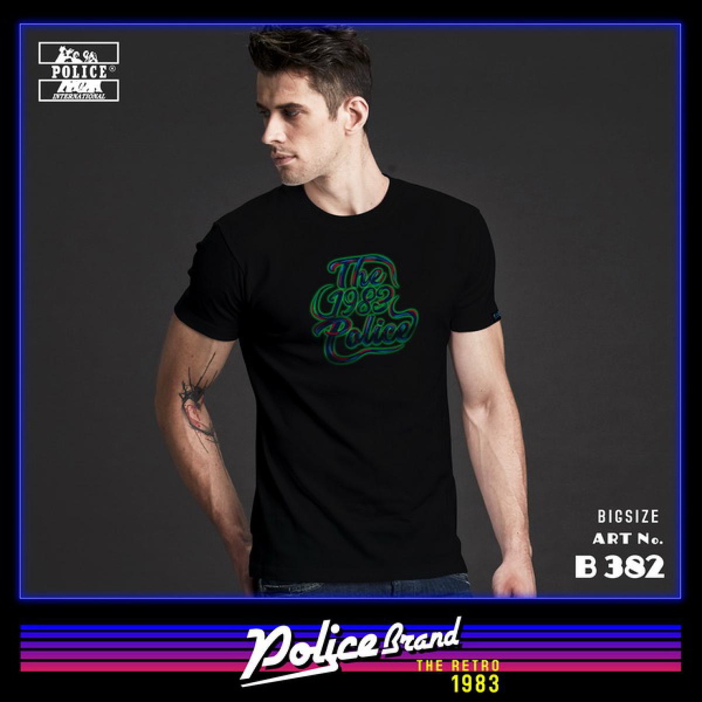 تی شرت پلیس مردانه  - B382 (BIG SIZE بیگ سایز)