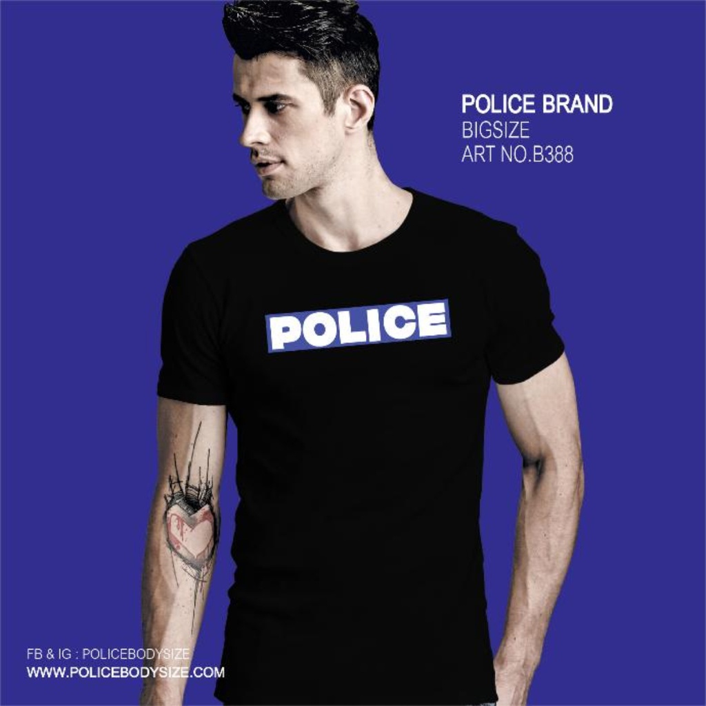 تی شرت پلیس  مردانه  - B388 (BIG SIZE بیگ سایز)