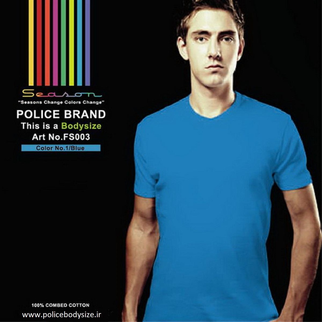 تی شرت مردانه پلیس  - FS003 (BODYSIZE(S,M) سایز متوسط و کوچک)