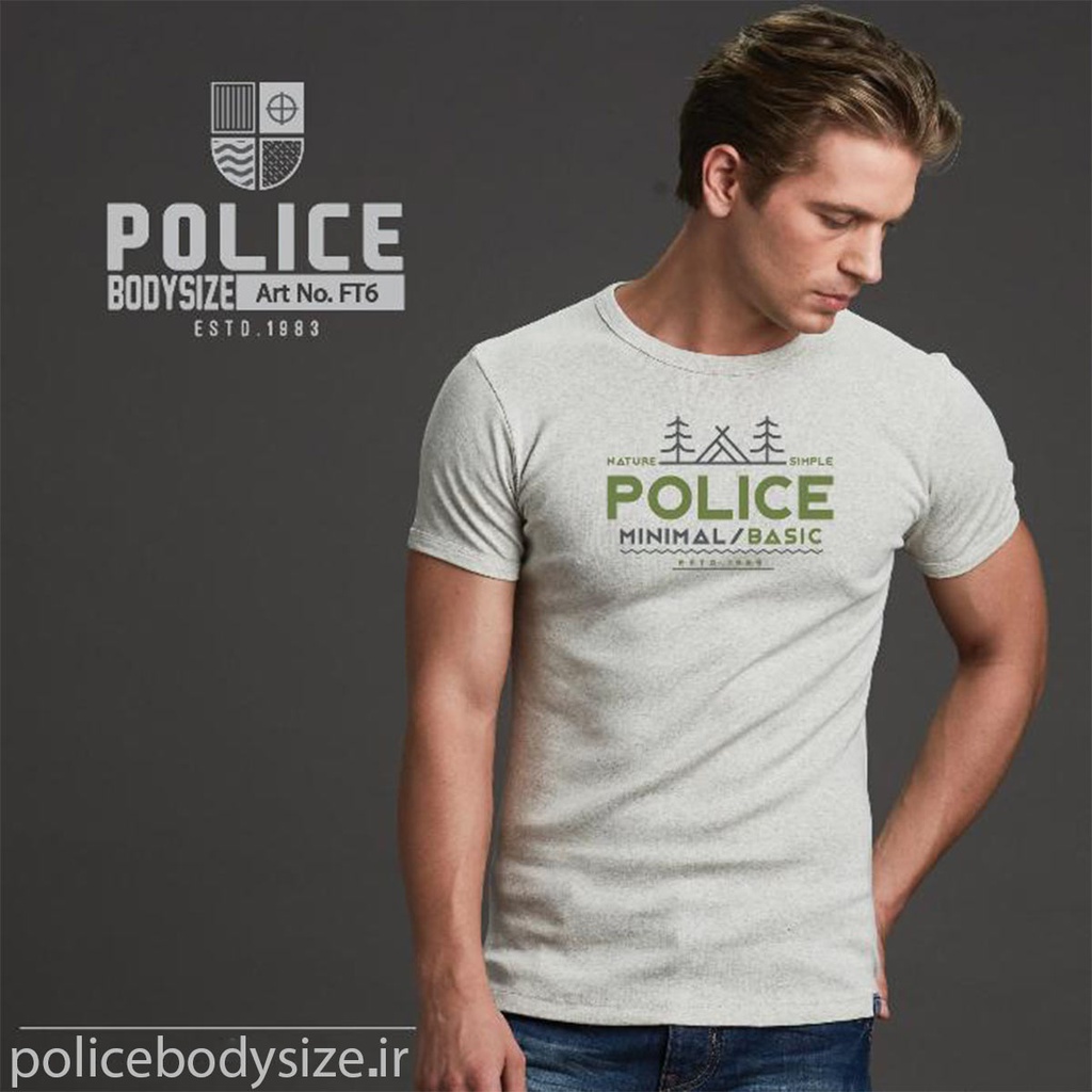 تی شرت مردانه پلیس - FT6 (BODYSIZE(S,M) سایز متوسط و کوچک)