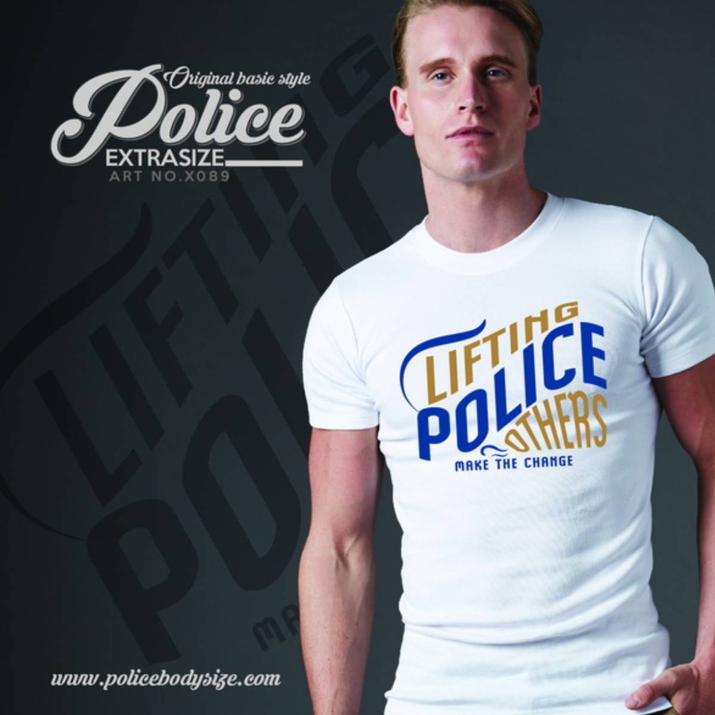 تی شرت مردانه پلیس  - X089  (EXTRA SIZE اکسترا سایز)