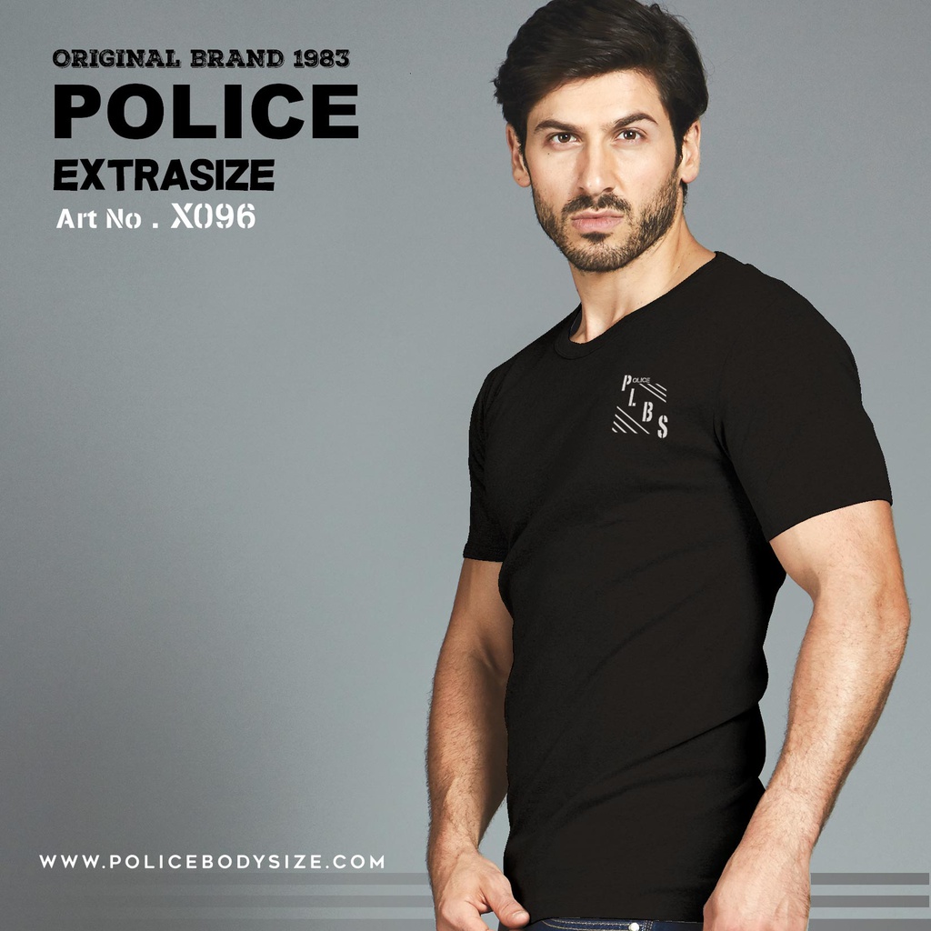 تیشرت پلیس مردانه - X096 (اکسترا سایز)