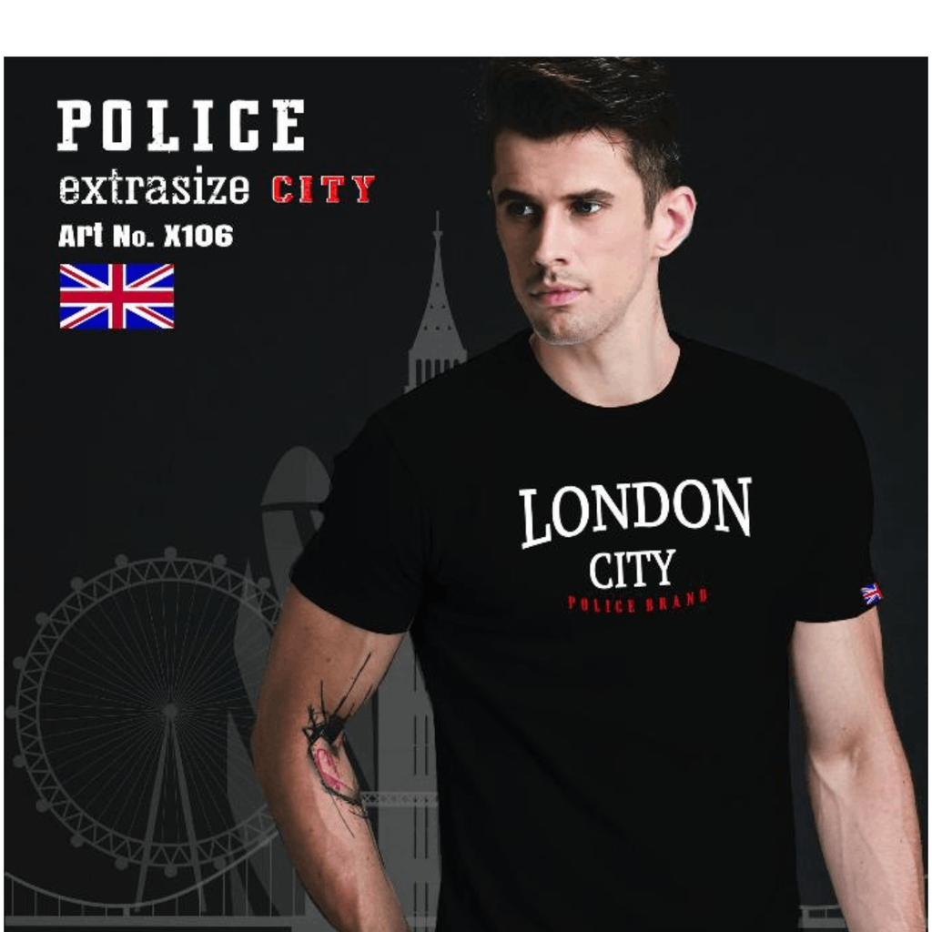 تی شرت مردانه پلیس  - X106  (EXTRA SIZE اکسترا سایز)