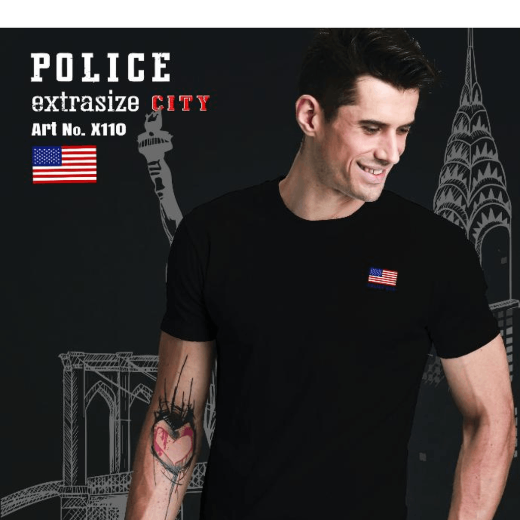 تی شرت پلیس مردانه   - X110  (EXTRA SIZE اکسترا سایز)