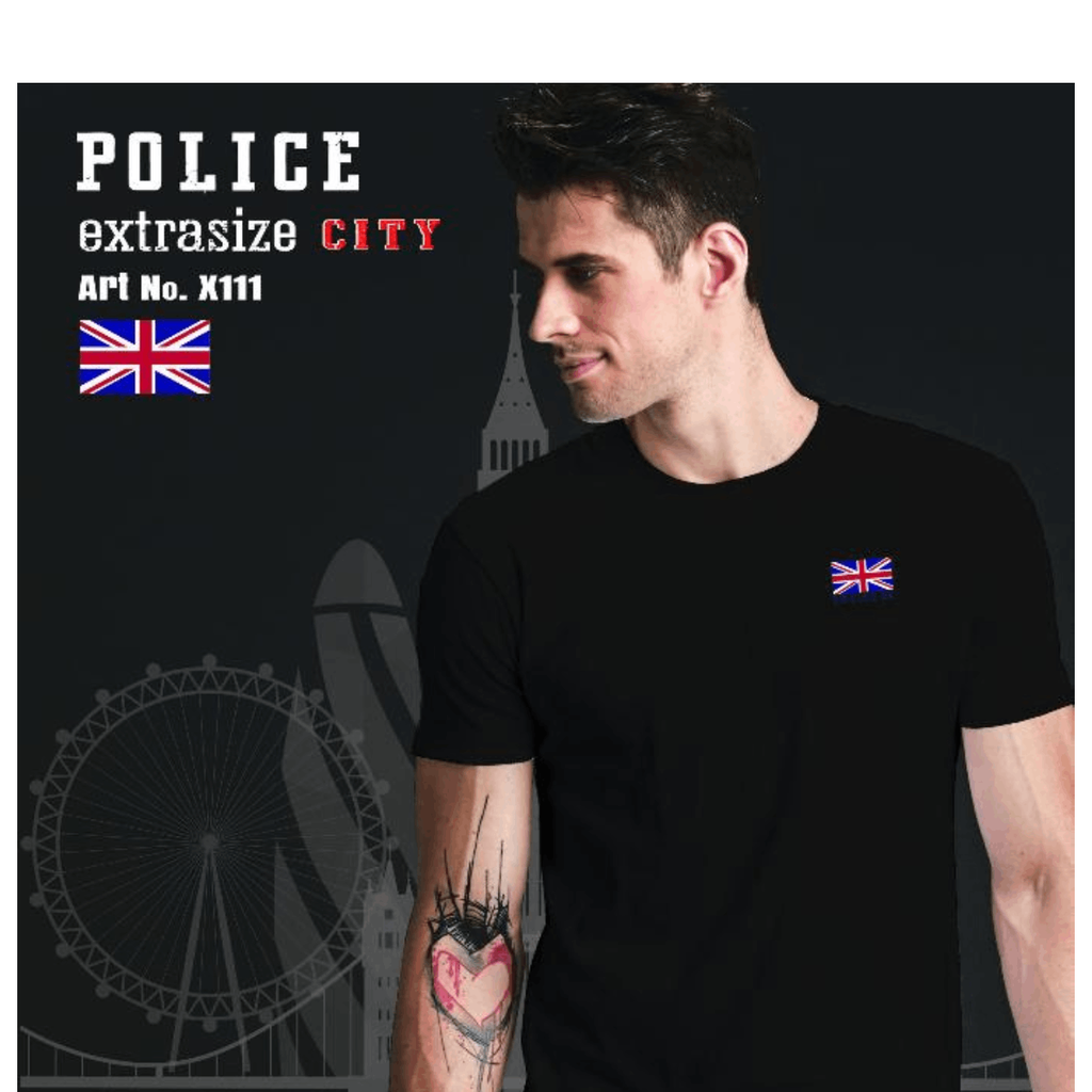 تی شرت مردانه پلیس - X111   (EXTRA SIZE  اکسترا سایز )