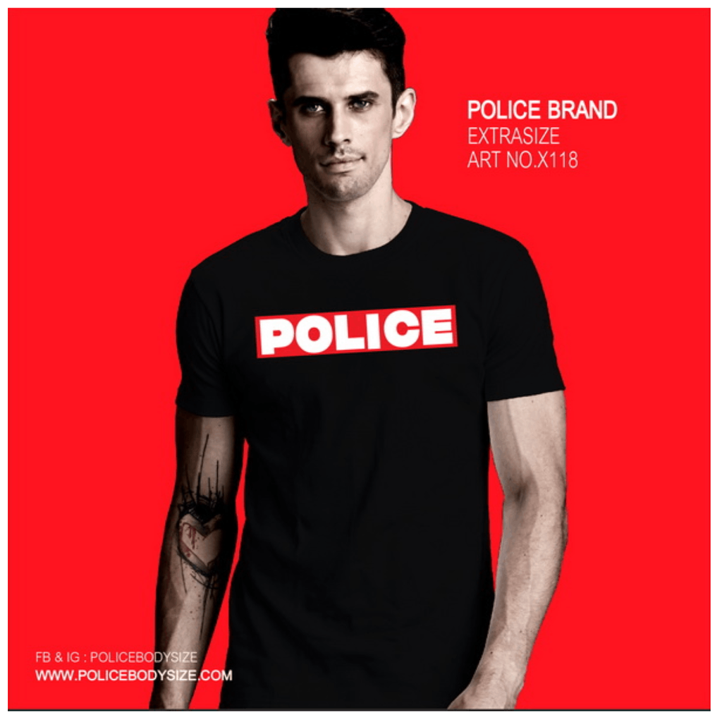 تی شرت مردانه  برند پلیس  - X118  (EXTRA SIZE اکسترا سایز)