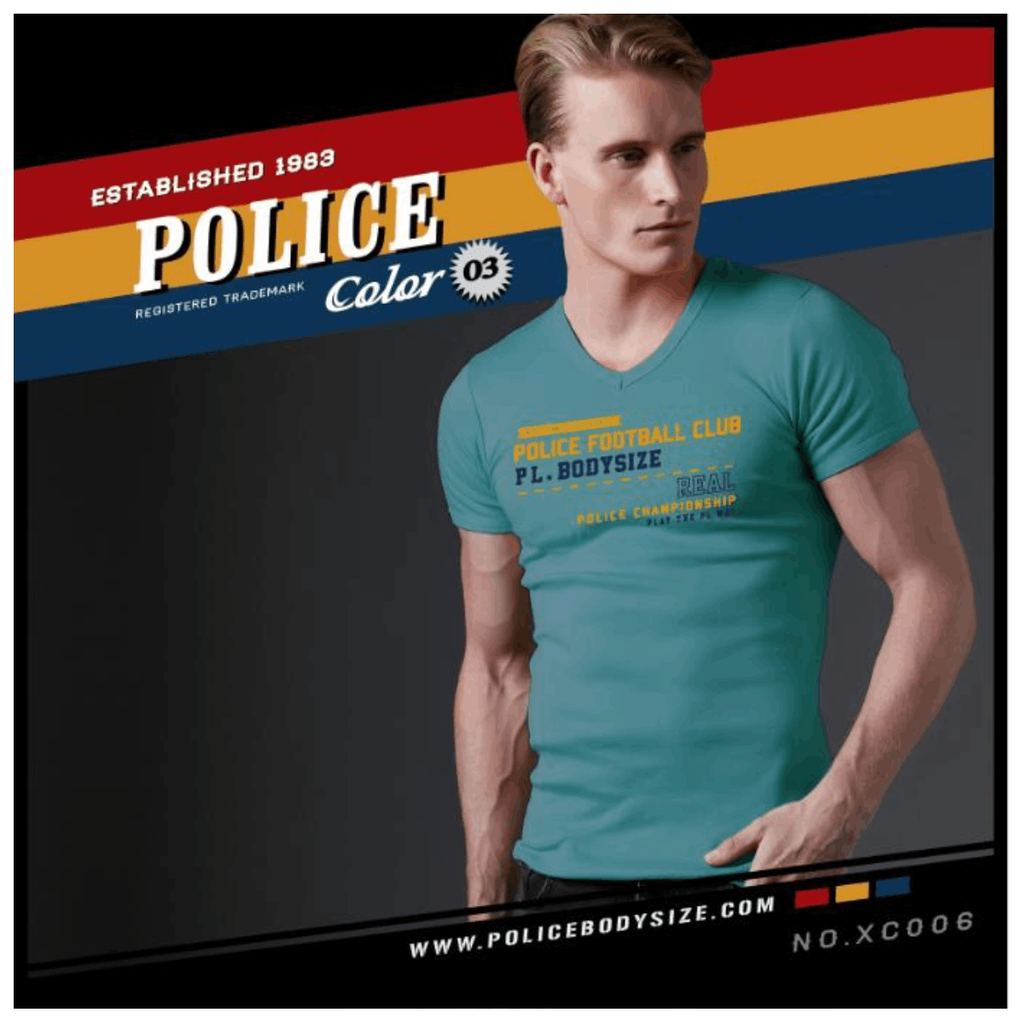 تی شرت مردانه پلیس  - XC006  (EXTRA SIZE اکسترا سایز)