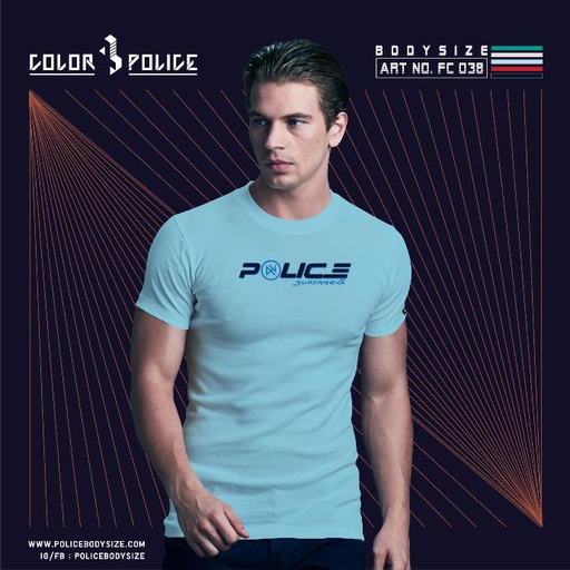 [FC038] تی شرت مردانه پلیس  - FC038 (BODYSIZE(S,M) سایز متوسط و کوچک)