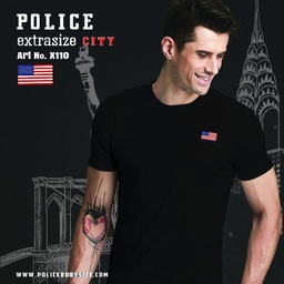 [X110] تی شرت پلیس مردانه   - X110  (EXTRA SIZE اکسترا سایز)