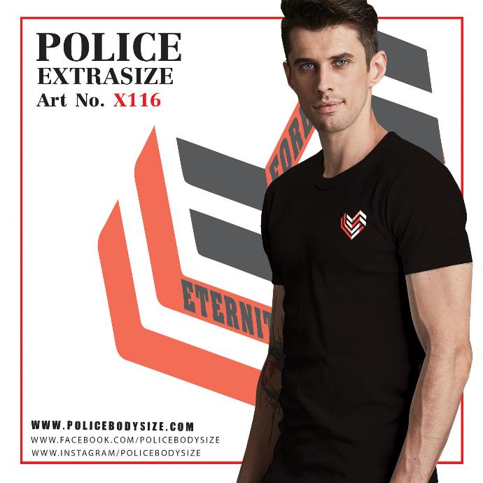 [X116] تی شرت مردانه پلیس  - X116  (EXTRA SIZE اکسترا سایز)